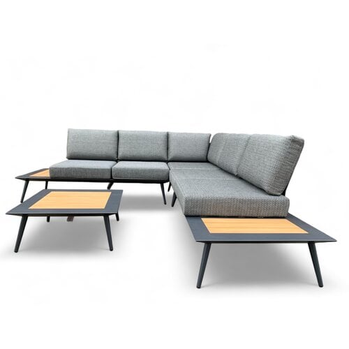 Mondial Living Lounge set / Corner set Bergamo Anthracite with coffee table