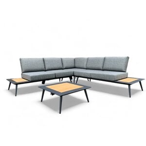 Mondial Living Set da salotto / Set angolare Bergamo Antracite con tavolino