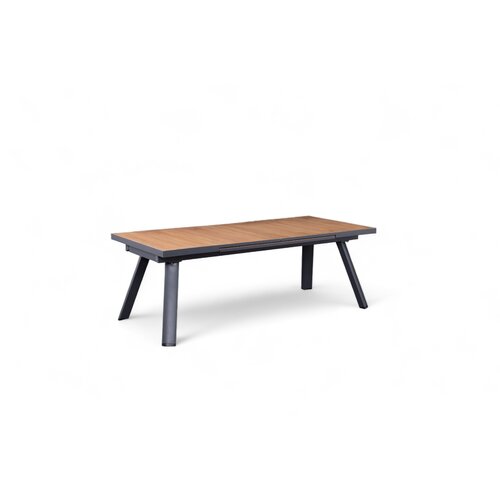 Mondial Living Tuintafel Fontana Hout/Teak Uitschuifbaar 220-340 cm | Antraciet Aluminium Frame