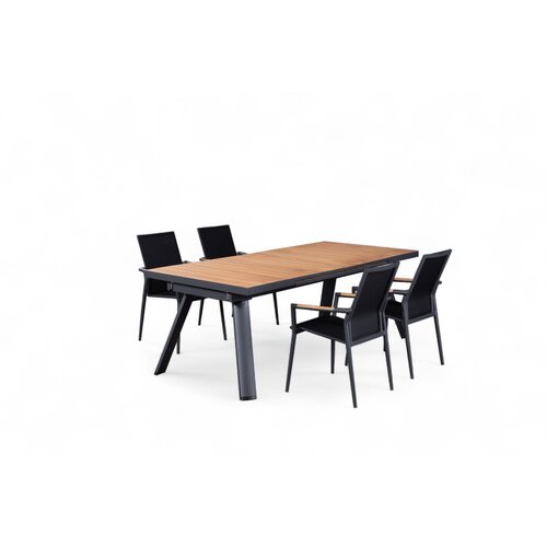 Mondial Living Garden table Fontana Wood/Teak Extendable 220-340 cm | Anthracite Aluminum Frame