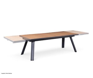 Mondial Living Table de jardin Fontana Bois/Teck Extensible 220-340 cm | Cadre en aluminium anthracite