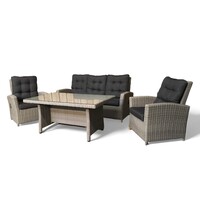 Loungeset / Sofaset Canberry Blended Grey voor 5 personen | met verstelbare rugleuning