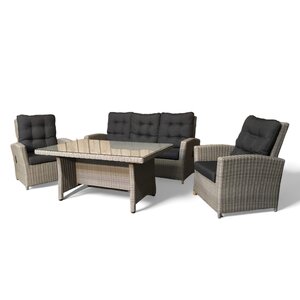 Mondial Living Lounge Set / Sofagarnitur Canberry Blended Grey für 5 Personen | mit verstellbarer Rückenlehne