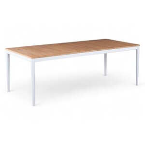 Mondial Living Table de jardin Sandro 180 x 90 cm | Cadre en aluminium blanc