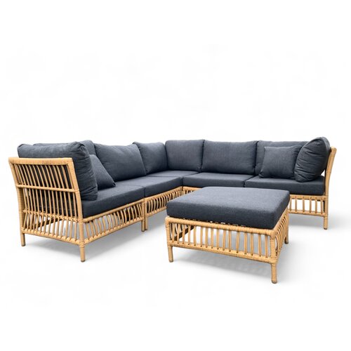 Mondial Living Lounge set / Corner set Maira Bamboo with stool