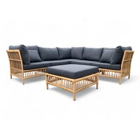 Lounge set / Corner set Maira Bamboo with stool