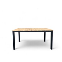 Table de jardin / Table à manger Dayton Teck 150x90 cm - Piètement noir