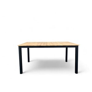 Mondial Living Mesa de jardín/comedor Dayton de teca (150 x 90 cm) - Base negra