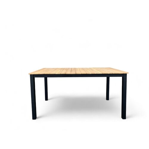 Mondial Living Table de jardin / Table à manger Dayton Teck 150x90 cm - Piètement noir