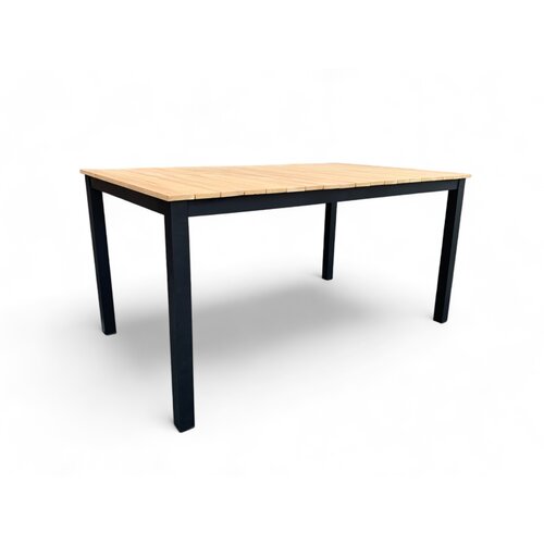 Mondial Living Table de jardin / Table à manger Dayton Teck 150x90 cm - Piètement noir