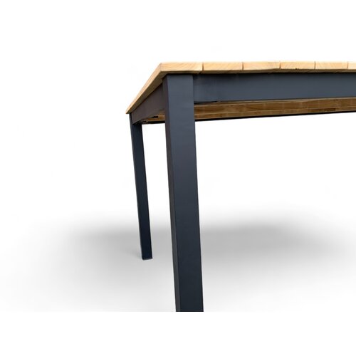 Mondial Living Table de jardin / Table à manger Dayton Teck 150x90 cm - Piètement noir