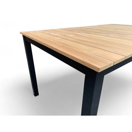 Mondial Living Table de jardin / Table à manger Dayton Teck 150x90 cm - Piètement noir