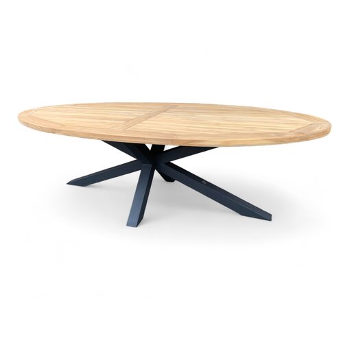 Mondial Living Garden table / Dining table Cleve Teak Oval 240x120 cm - Anthracite base