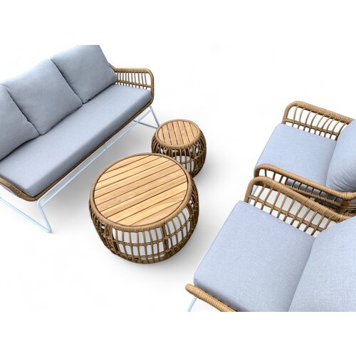 Mondial Living Salon de jardin Megan Bamboo comprenant 2 tables