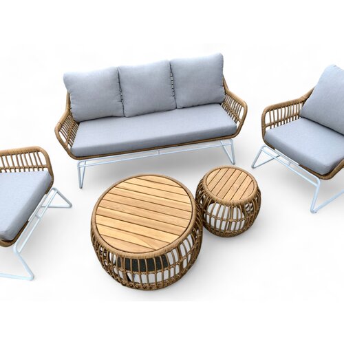 Mondial Living Salon de jardin Megan Bamboo comprenant 2 tables