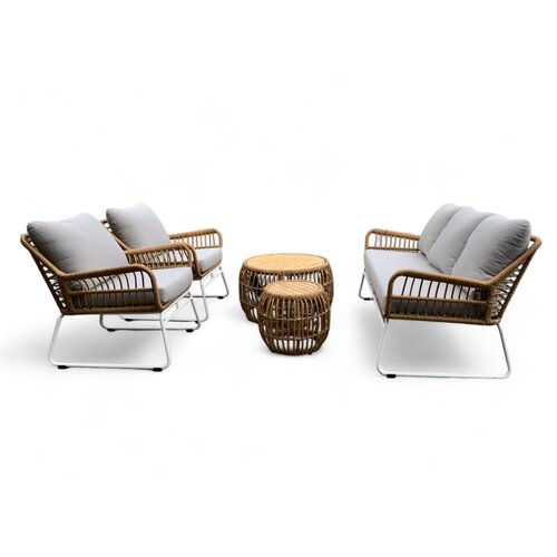 Mondial Living Salon de jardin Megan Bamboo comprenant 2 tables