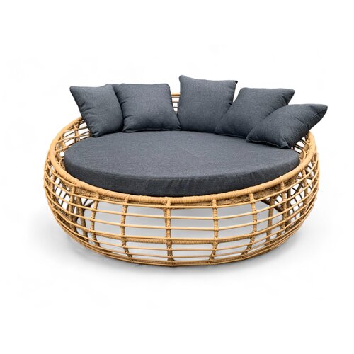 Mondial Living Loungebett Torano Bamboo - Runde Liege Ø170-180 cm