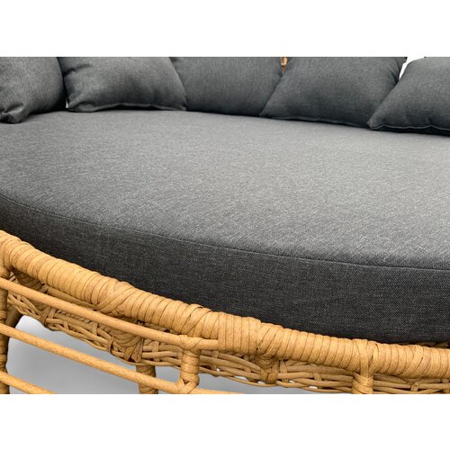 Mondial Living Loungebett Torano Bamboo - Runde Liege Ø170-180 cm