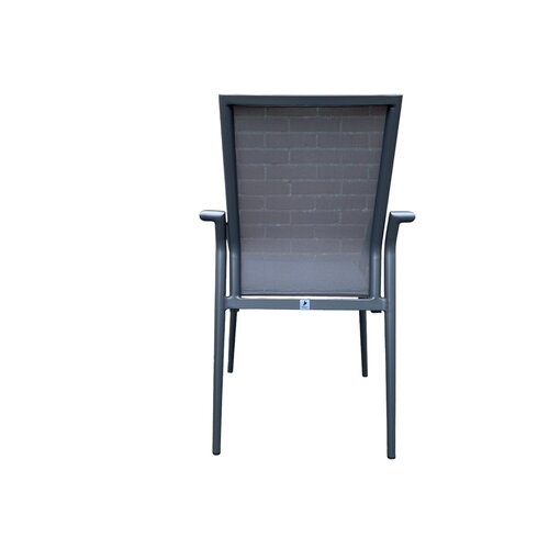 Mondial Living Garden chair / dining chair Mattia - Anthracite with black aluminum frame - Stackable