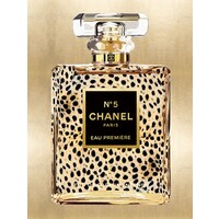 Glasschilderij Chanel Parfum Panter 60 x 80 cm