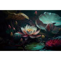 Peinture sur verre Aqua Plantes 3D - 120 x 80 cm