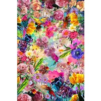 Glasmalerei Blumen Bunt 120 x 80 cm