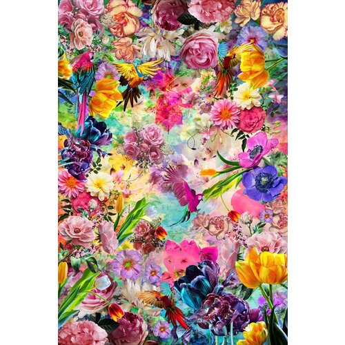 ter Halle Glasmalerei Blumen Bunt 120 x 80 cm