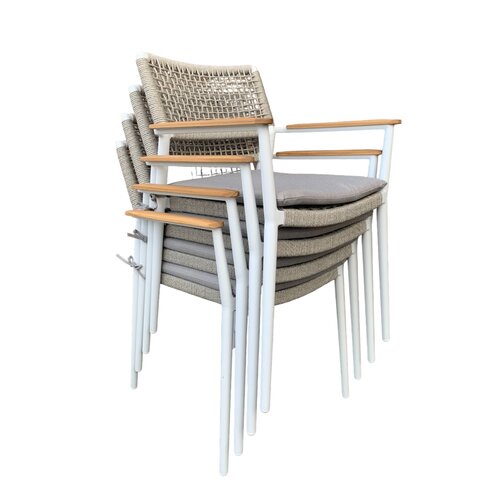 Mondial Living Garden chair / dining chair Sandro | Aluminum Frame White