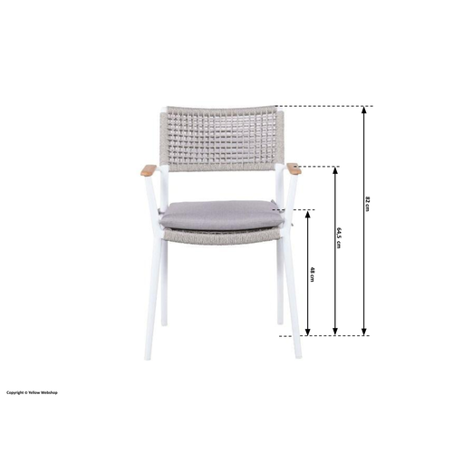 Mondial Living Garden chair / dining chair Sandro | Aluminum Frame White