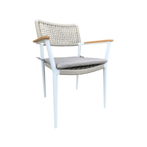 Mondial Living Garden chair / dining chair Sandro | Aluminum Frame White