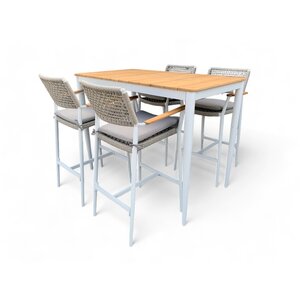 Mondial Living Stół barowy Sandro z 4 wysokimi krzesłami barowymi