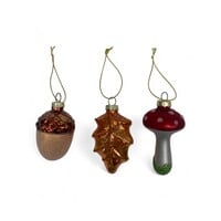 Glass Christmas Ornaments Forest - Set of 3