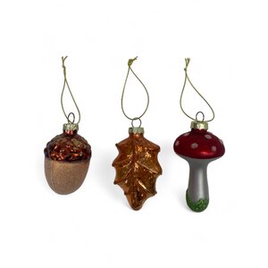 Glass Christmas Ornaments Forest - Set of 3