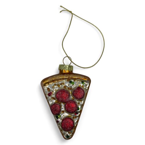 Glass Christmas Ornaments Pizza - Set of 3
