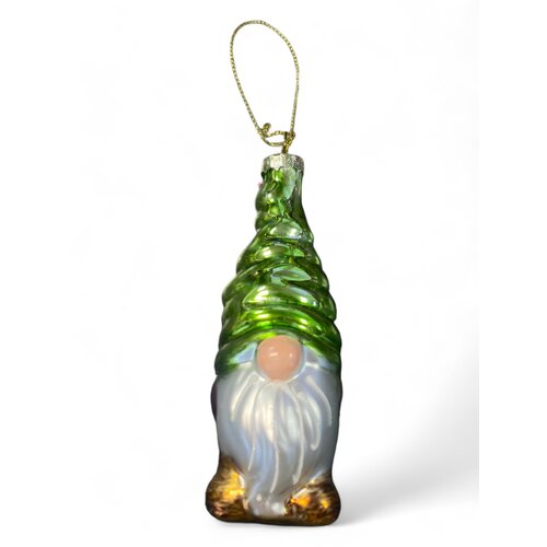 Glass Christmas Ornaments Gnome - Set of 2