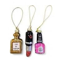 Glass Christmas Ornaments Cosmetics - Set of 3