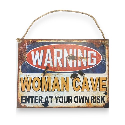 Metal Wall Sign - Woman Cave - 30 x 40 cm