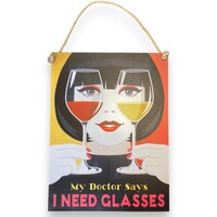 Metalen Wandbord - I need glasses - 30 x 40 cm