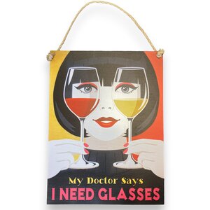 Metal Wall Sign - I need glasses - 30 x 40 cm