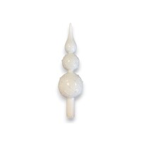 Glasschirm mit Perlen 27 cm – Weiß