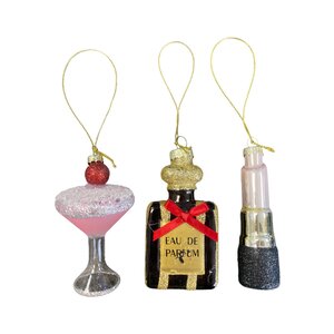 Glas-Weihnachtsschmuck-Cocktails – 3er-Set