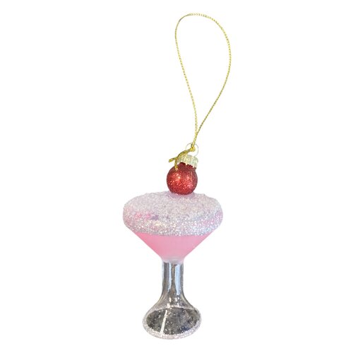 Glass Christmas Ornaments Cocktails - Set of 3
