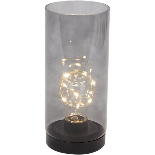 Lanterne en verre avec LED - Argent - 2 pièces