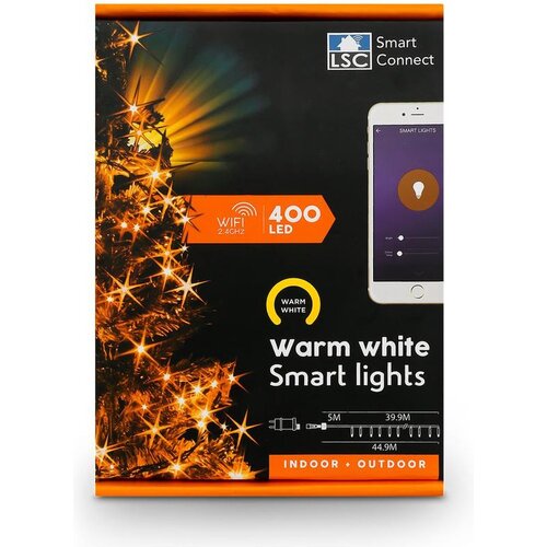 Éclairage de Noël Smart 400 LED - Blanc Chaud - 45 mètres
