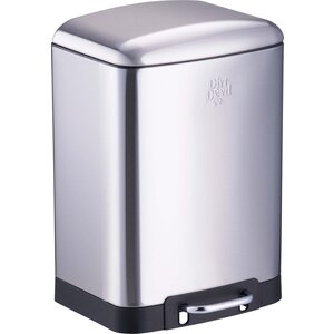 Dirt Devil Pedal Bin 12L - Poubelle - Acier Inoxydable - Argent