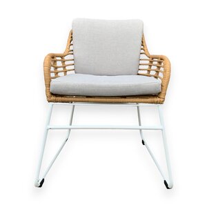 Mondial Living Garden chair / dining chair Rowie Bamboo including gray cushions