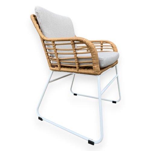 Mondial Living Garden chair / dining chair Rowie Bamboo including gray cushions