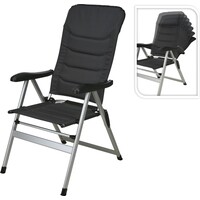 Camping chair Black 76 x 57 x 119 cm - 7 positions