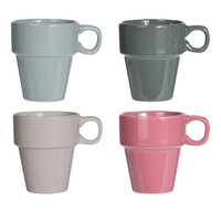 Farbige Tassen von Excellent Houseware, 180 ml – 4er-Set