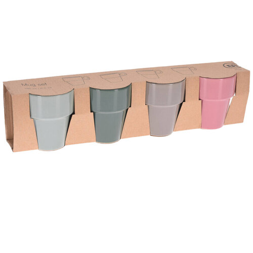 Excellent Houseware Colored Cups 180 ml - Set of 4